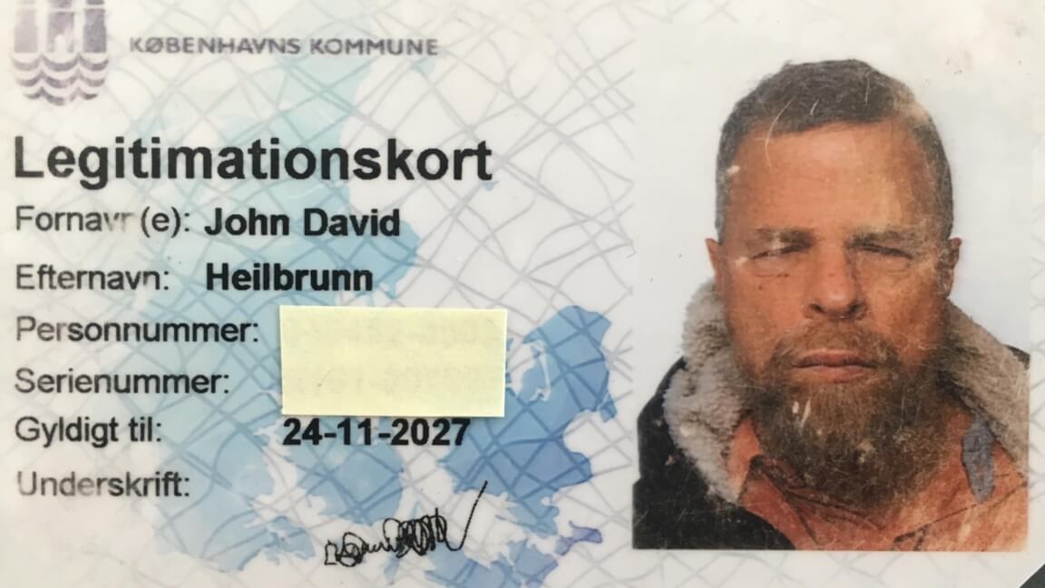 Eksempel på et legitimationskort