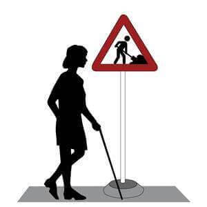 Skilt, der markerer vejarbejde.