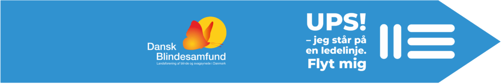 Blåt mærkat til at sætte på genstande, der blokerer ledelinjer